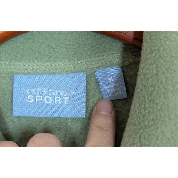 Croft & Barrow Sport Embroidered Snowman Cardigan Green Fleece Women's Medium - Picture 2 of 8